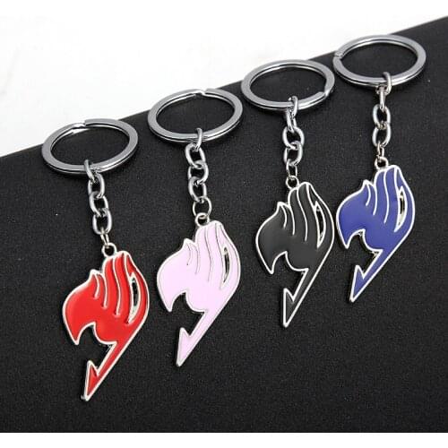 Anime Fairy Tail Keychain Guild Logo Tattoo Badge Union Logo Enamel Keyring Key Chain Ring Anime Fashion COS Props
