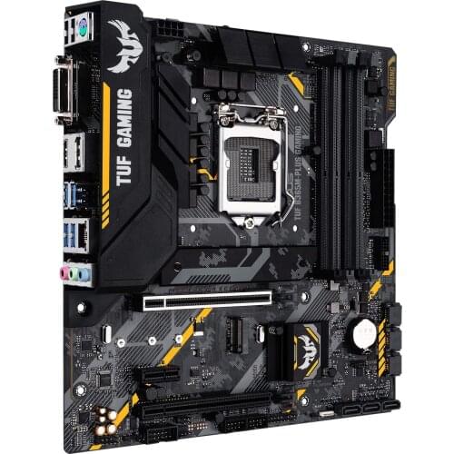 Used,Asus TUF B365M-PLUS Gaming LGA1151 DDR4 HDMI WiFi M.2 mATX Motherboard