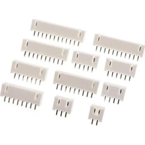 Free shipping 100PCS XH2.54-2P 2.54mm pitch White Tower Connector Straight needle seat XH2.54 Cable