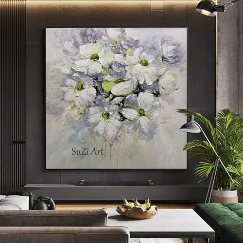Free Shipping New Arrival Flowers Abstract Painting Contemporary Art Oil Painting Original Large Artwork