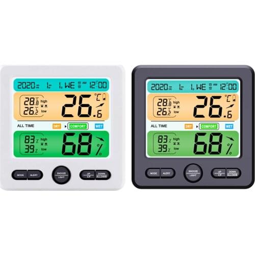 Home Wall-mounted Large-screen Electronic Clock Alarm Clock High-precision Digital Display Temperature And Humidity Meter