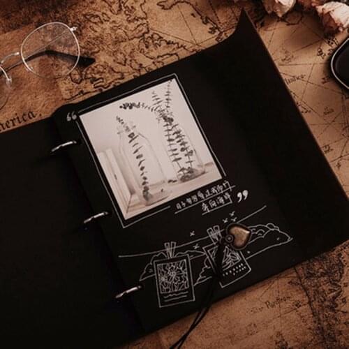 Vintage PU Leather Scrapbook Photo Album Self-Adhesive Memory Guestbook Wedding Family Gift