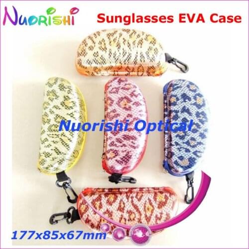 10pcs Big Large Size Nice 5 Colors Snakeskin Pattern Zipper Eyeglass Glasses Sunglass Eyewear EVA Case Box ML021 Free Shipping