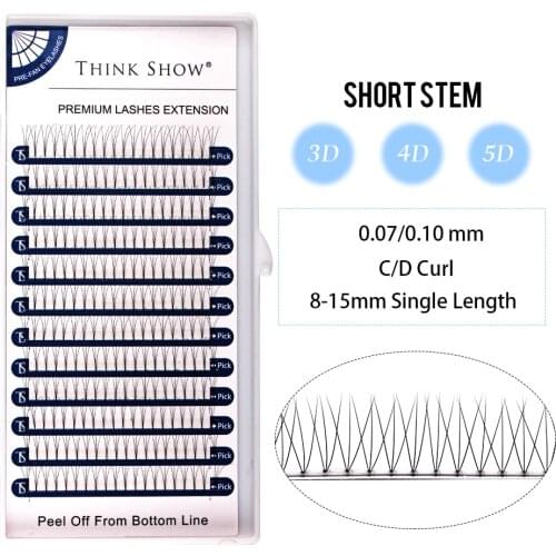 Premade 3D/4D/5D Russia Volume Eyelash Extension 0.07/0.10mm Short Steam 3D Fans Individual Eyelash Extensions Faux Volume Lash