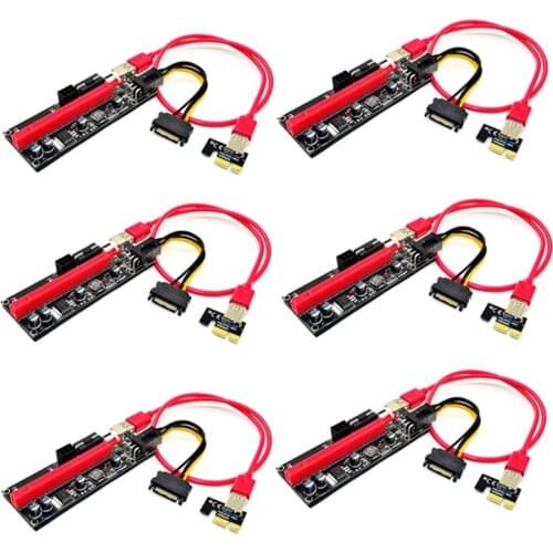 JFBL Hot VER009S PCI-E Riser 6 PIN Powered PCIE Extension Cable GPU Riser GPU Extension Cable PCIEX1 to PCIE X16 Extender (6 PCS