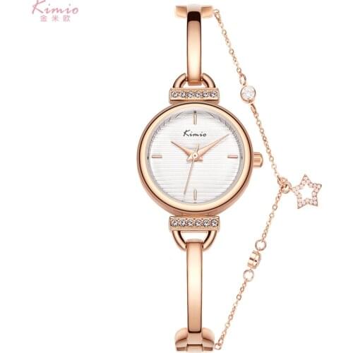 Kimio Watch And Bracelete Women Diamond Geometric Glass Luxury Bracelet Set Watches Ladies Casual Quartz Wristwatch Clock 2020