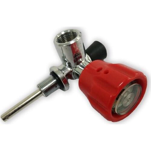 AC911 Compressed Air Cylinder Valve with 4500psi Pressure Gauge Thread M18*1.5 for Hunting and Paintball Game Acecare