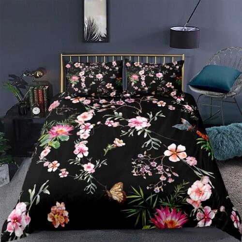 Pastrol Flowers Bedding Set Elegant Modern 3d Duvet Cover Set Comforter Bed Linen Twin Queen King Single Size Dropshipping Gift