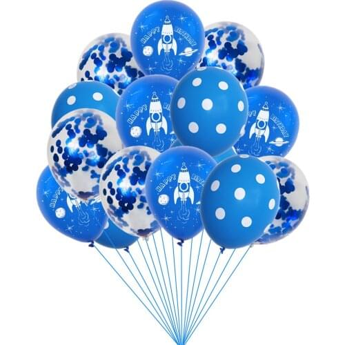 Astronaut Rocket Latex Balloons Solar System Confetti Latex Balloon Outer Space Party Supplies Kids Birthday Party Favors