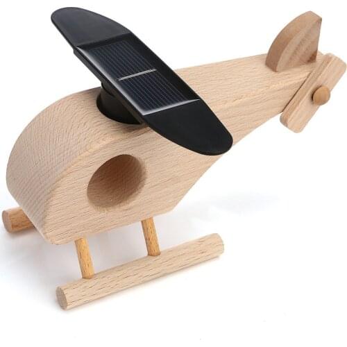 DIY Creative toy solar wooden toy airplane model Educational toys for Boys kids toy gifts