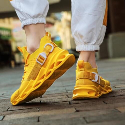 Big Size Summer Lightweight Sport Shoes Men Running Sneakers Women Sports Shoes for Men Yellow Male Snickers Footwear GME-0124