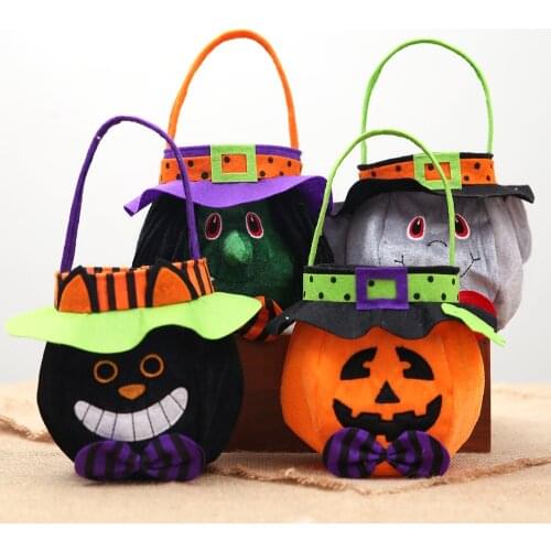 Halloween Candy Round Bags for Kids Children Cartoon Creative Cookie Gift Basket Home Party Supplies