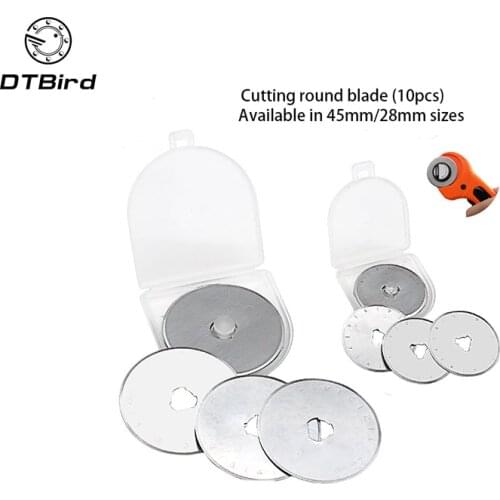 10 Pcs Cutting Round Blade Ilm Tape Cloth Paper Tube Leathe Slitting Machine Blade With Scale Utility Knife Tools 45MM Or 28MM