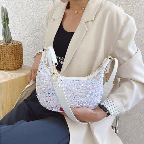 Small PU Leather Sequins Shoulder Bags For Women 2020 Elegant Handbags Female Travel Totes Lady Fashion Hand Bag