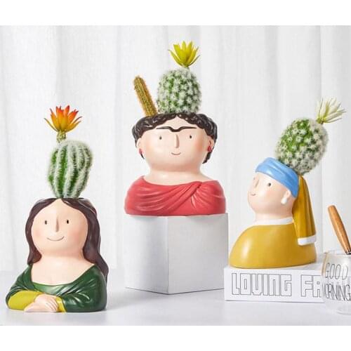 Cute Succulent Plant Pot Mini Desktop Window Decoration for Coffee Shop Home