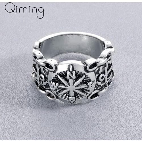 Compass Mens Ring Muslim Islam Jewelry Fashion Vintage Viking Fashion Men Ring Male Jewelry Dropship