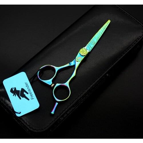 New 6.0 inch Salon green Hair Cutting Scissors Hairdressing personality Hair Scissors cutting Shear Barber Scissors Haircut