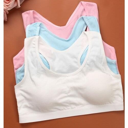 New Pure Cotton Girl Teenagers Children/kids/ Puberty Young Student Confortable Thin Underwear Summer Bras F0085