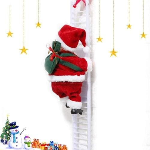 Christmas Santa Claus Electric Climb Ladder Hanging Kids Gifts Christmas Tree New Decoration Decor Funny Ornaments Party Ye J7B0