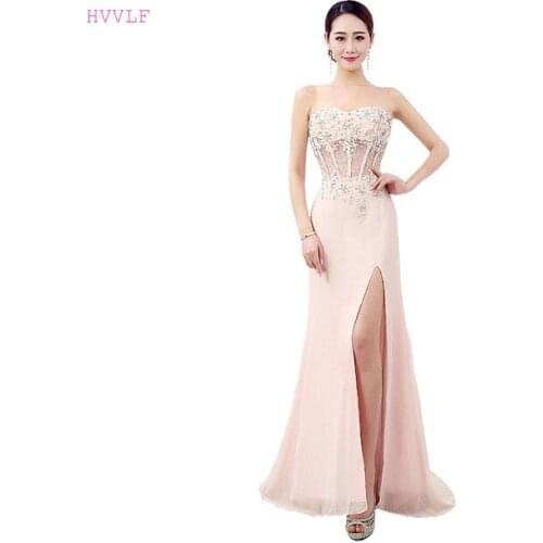 Pink Evening Dresses A-line Sweetheart Chiffon Lace Crystals Plus Size Long Evening Gown Prom Dresses Robe De Soiree