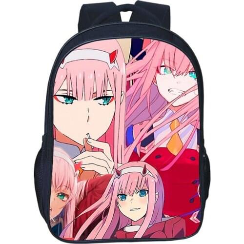 Darling In The Franxx Backpack Japan Anime ZERO TWO Bookbag Boy Girl Bags Fashion Double-layer Rucksack Children Bag Mochila