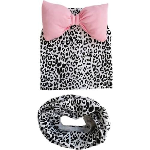 Toddler Kids childrens hat dot leopard baby cotton big large bow tie sweet hat caps beanie for girls Butterfly Knot Melamed