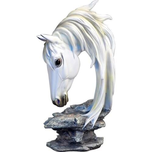 NORDIC STYLE MODERN SIMPLE ABSTRACT ORIGAMI HORSE HEAD STATUE ANIMALS ART SCULPTURE RESIN CRAFTS HOME OFFICE DECORATION R2695