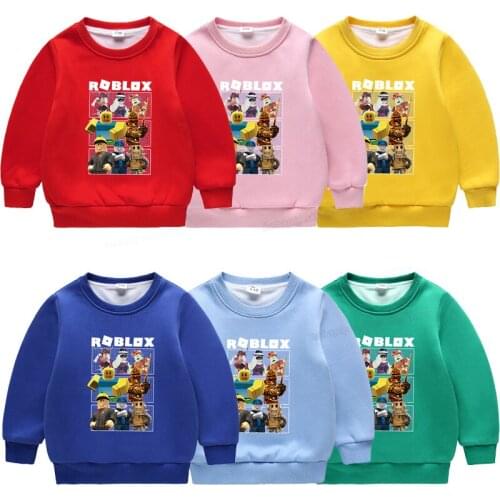Robloxs Winter Sweatshir Infant Boy Girl Thick Warm Sweatshirts Cute Cartoon Long Sleeve Pullovers Round Neck Tops Kids Clothes