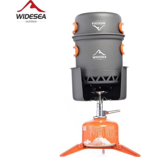 Widesea camping cooking set backpack gas burner outdoor cookware stove camping kitchen equipment tourist cooker hiking fishing
