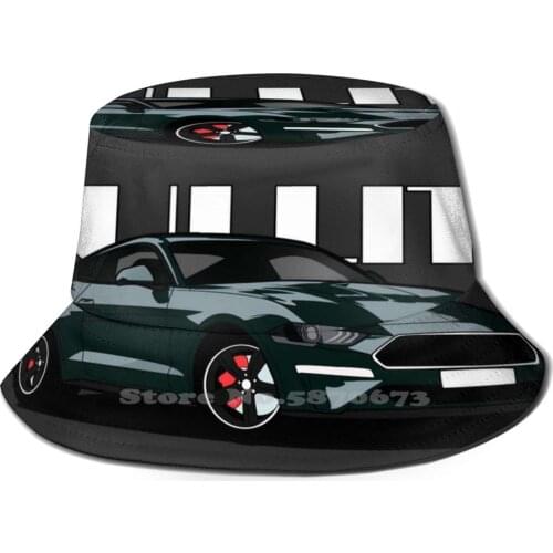 Bullitt Outdoor Sun Fishing Panama Hats Car Car Sports Car Muscle Car Automobile Vehicle Bullitt Movie Film Green Special