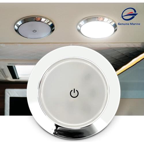 Surface Mount Interior 12V 74mm LED Caravan RV Boat Marine Ceiling Light Witch Switch