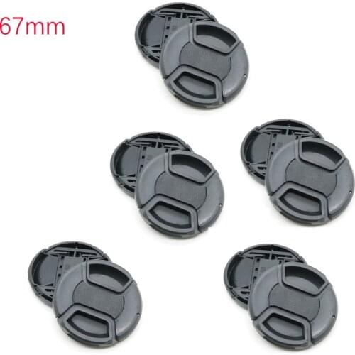 10PCS 67mm Center Pinch Snap-on Front Lens Cap hood Cover for Nikon Canon Sony Protector New Camera Cover Top