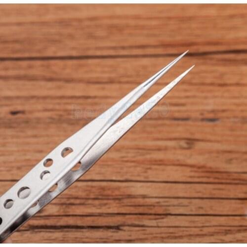 10pcs Stainless Steel Antistatic Tweezers Antiskid Ultra-precision Straight-head Tweezers Model Special Tool for Building Model