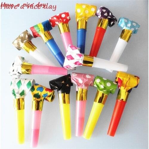 10pcs/set Multicolor Party Blowouts Whistles Kids Birthday Party Favors Decoration Supplies Noice maker Toys Goody Bags Pinata