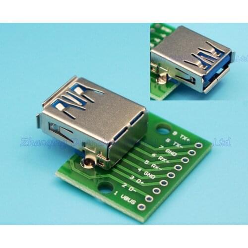 10pcs/lot USB 3.0 female socket DIP module usb 3.0 Adapter board