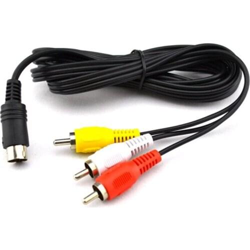 10pcs Latest Nickel Plating Plug AV Cable for SEGA Saturn RCA Cord for SS（10 pin