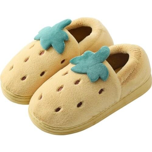 2020 Cotton Slippers Womens Home Autumn and Winter Home Cute Couple Indoor Hairy Moon Children Male Warm-up