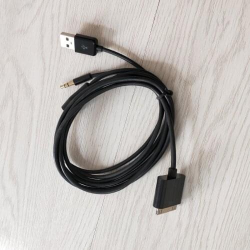 30 pin to USB charging 3.5mm AUX cable 1.5m USB charge cable adapter for iphone 4 4s iPod iPad 3
