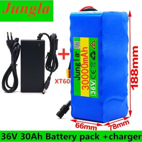 36V10S4P 30Ah battery pack 500W batteria ad alta potenza 42V 30000mAh Ebike elettrica BMS 42v batteria con xt60 spina + charger