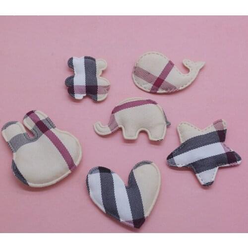 40pcs/lot Multi style star shape Padded Appliques For hair Clip Accessories DIY Kid patches