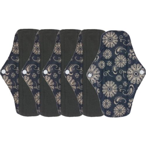 TEBEIYOU Super Absorbent Cloth Menstrual Sanitary Pads Heavy Flow Night Menstrual Period Leak Proof Reusable Pads 5pcs/Set