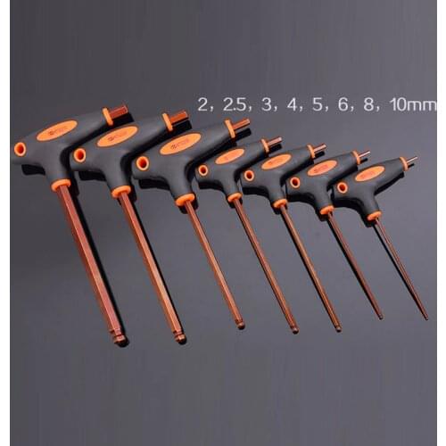 8pcs Cane Allen tools with the handle S2 ball head save Labour T Allen wrench