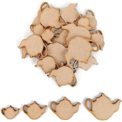 Teapot MDF Craft Shapes Wooden Kichen cup Teatime Decoration Embellishment