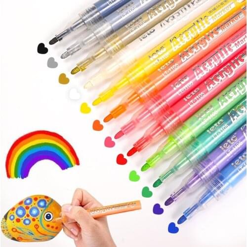 Paint Markers Acrylic Marker Note Pen DIY Multicolor Color Acrylic Pen Art Supplies Painting Supplies Student Markers Set