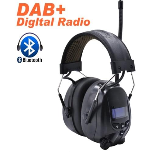 Protear Bluetooth DAB/FM Radio Electronic Ear muffs Built-in Microphone 1200 mAh Rechargeable Lithium Battery Hearing Protector