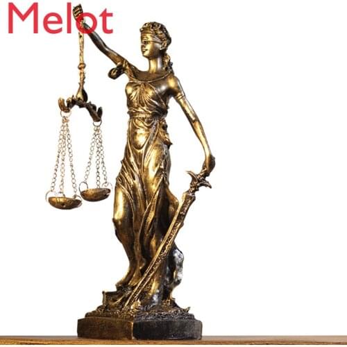 Greek Goddess Justice Fairness Retro Home Decorations Office Table Arrangements European Creative Living Room Resin Crafts