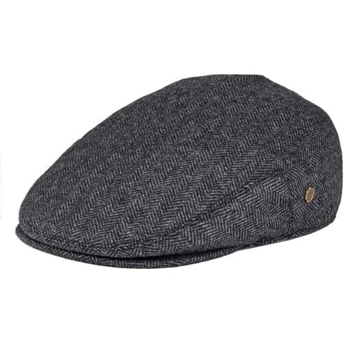 VOBOOM Black Wool Tweed Herringbone Flat Cap Men Newsboy Caps Boina Women Beret Cabbie Driver Hat Golf Hunting Ivy Hats 200