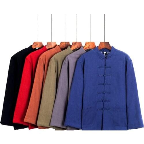 Chinese Style Mens Cotton-padded Coat Single Breasted Stand Collar Daddy Father Wear Winter Warm Parka T200