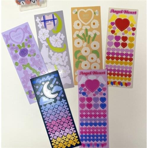 Korean Ins Love Flower Cute Sticker Waterproof Multi-functional Hand Account Mobile Phone Stationery Creative Decorative Sticker