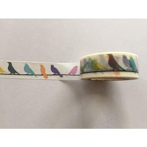 Jiataihe bird washi tape bird japanese rice paper printing masking tape diy mt newDiy adhesive tape free shipping